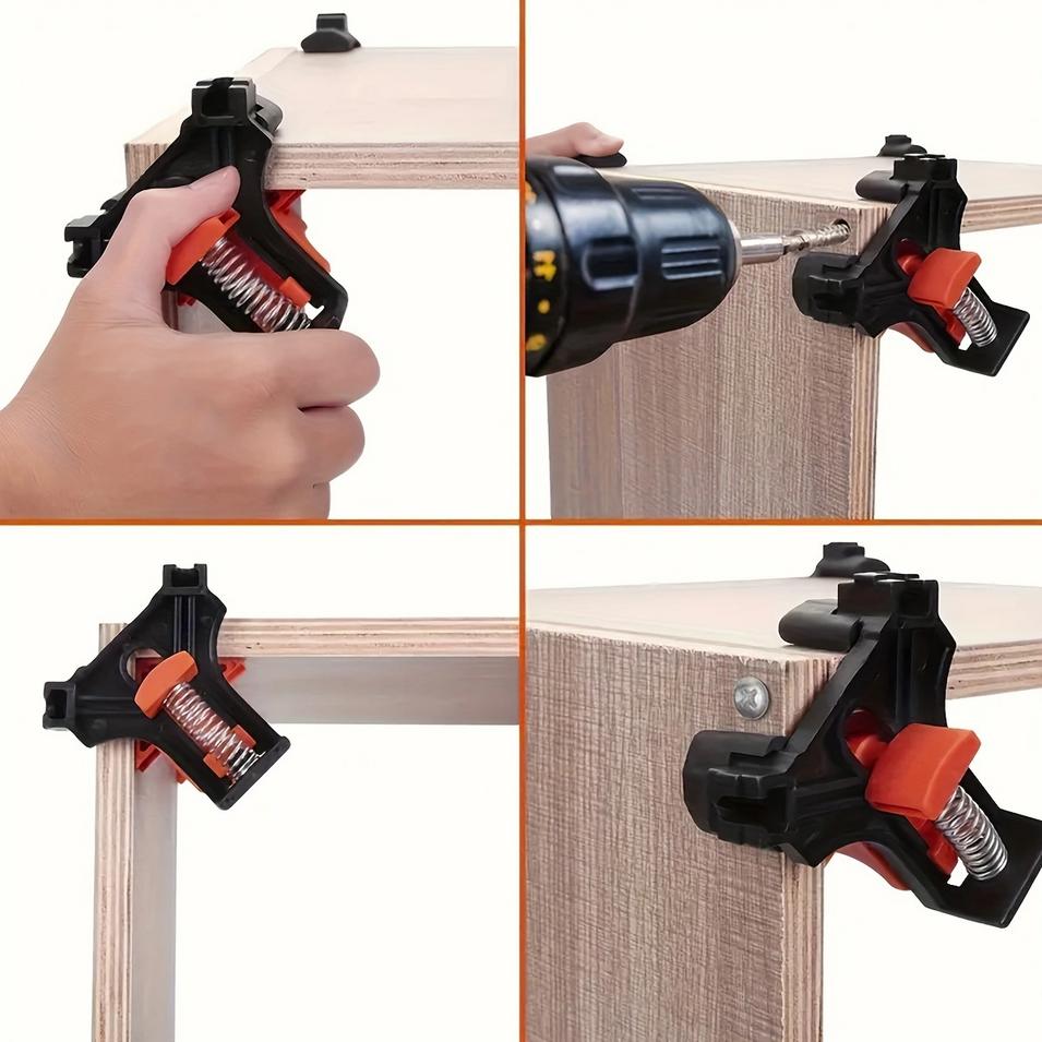 Professional Woodworking 90° Right Angle Clamps - Premium Accurate Frame and Cabinet Assembly Tools for Carpentry and DIY