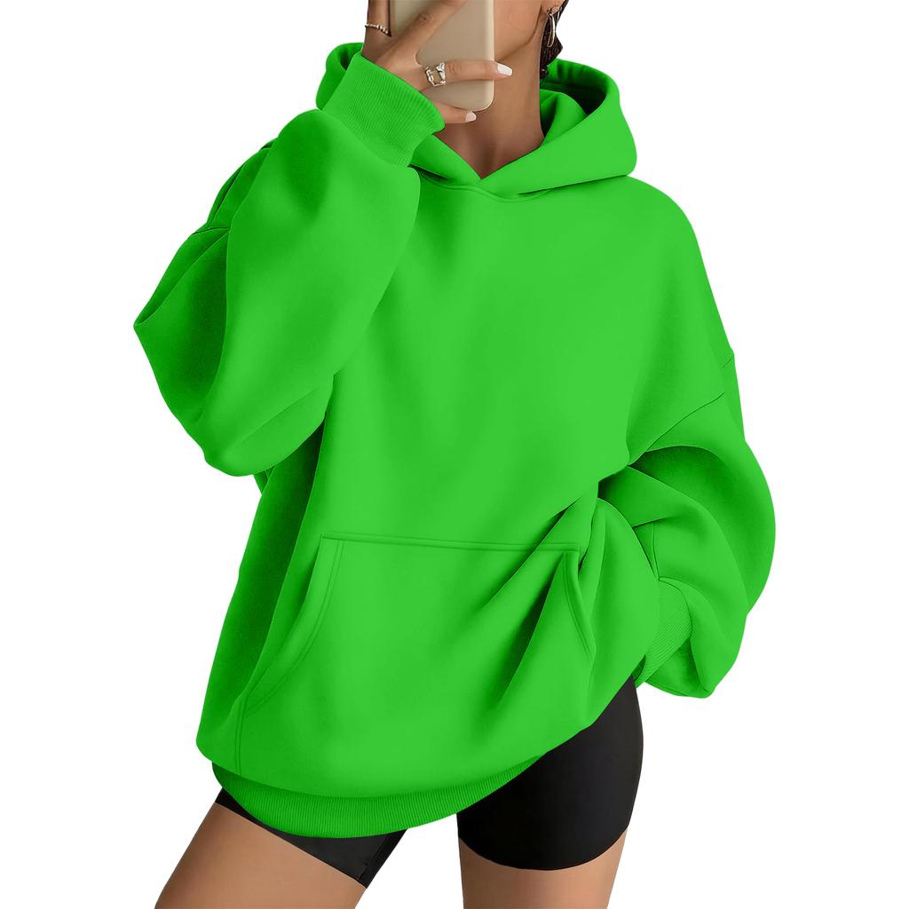 Women's Oversized Drop Shoulder Hoodie Pullover Long Sleeve Casual Loose Fit