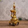 Antique Finish Decorative Handcrafted Brass Peacock Showpiece Diya With Bell And Stand, 13 Cm, 26 Cm, 9 Cm
