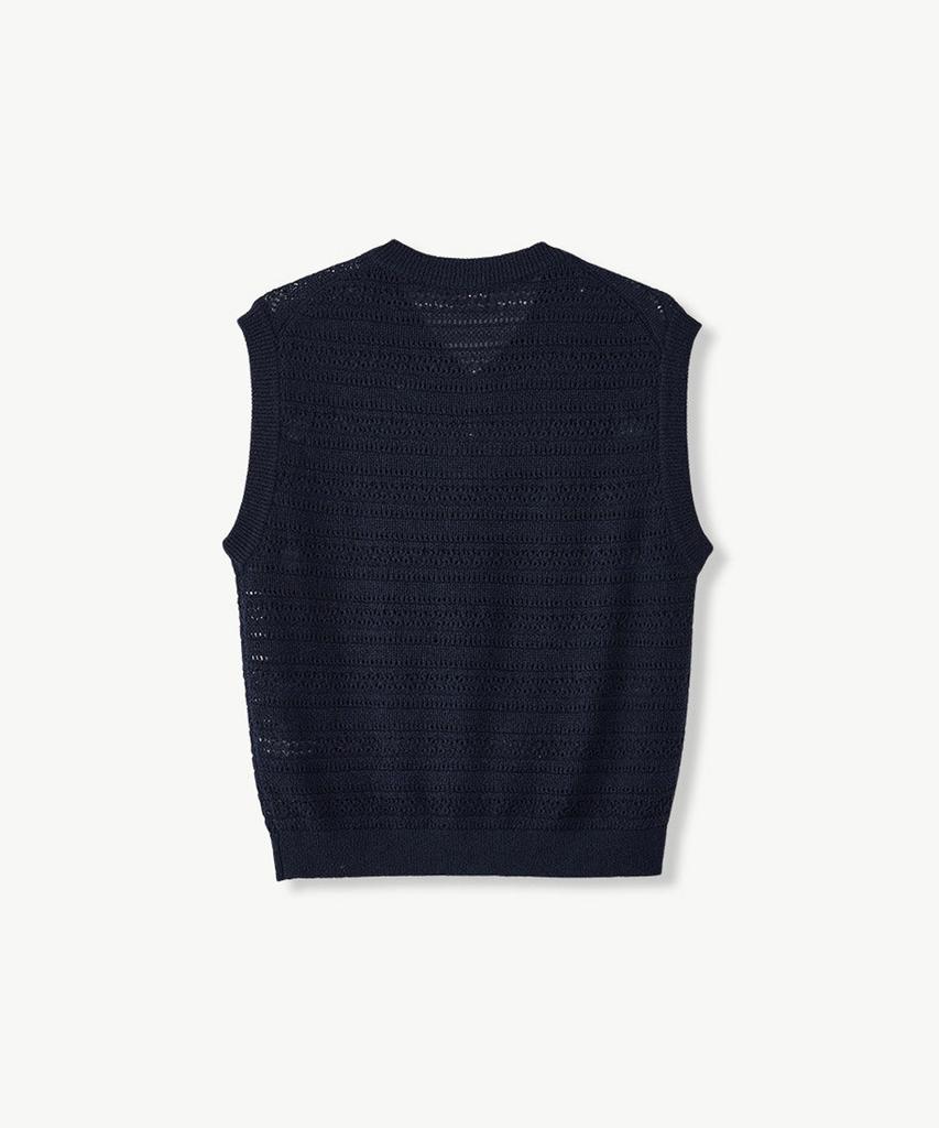 Stco Crochet Knit Vest Navy (Oversized)_Skvva71Osn
