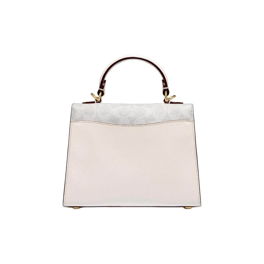 Coach Tabby 20 Top Handle Floral Embroidery Coated Canvas And Leather Shoulder Crossbody Handbag Small Women Handbags White 629-B4R7B