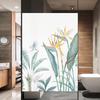Privacy Window Film Static Cling No Glue Decorative Green Plants Window Treatments Window Coverings Glass Sticker for Home