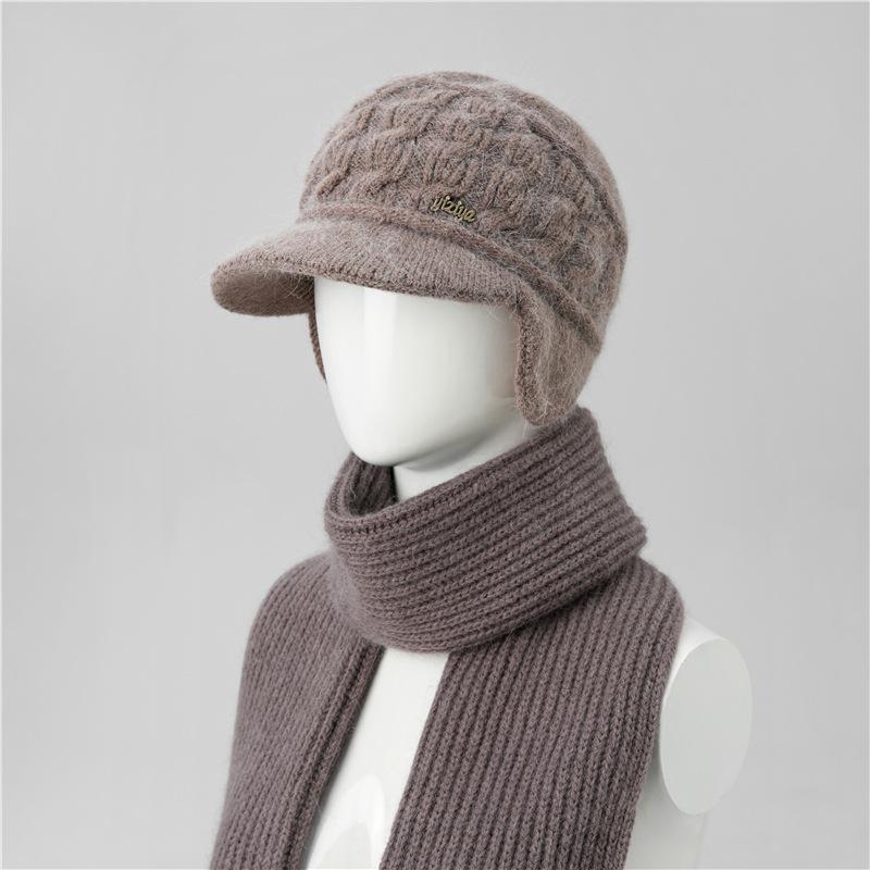 Thickened Fleece, Female Winter Elderly Ear - Protector Wool Hat, Warm for Cold Weather