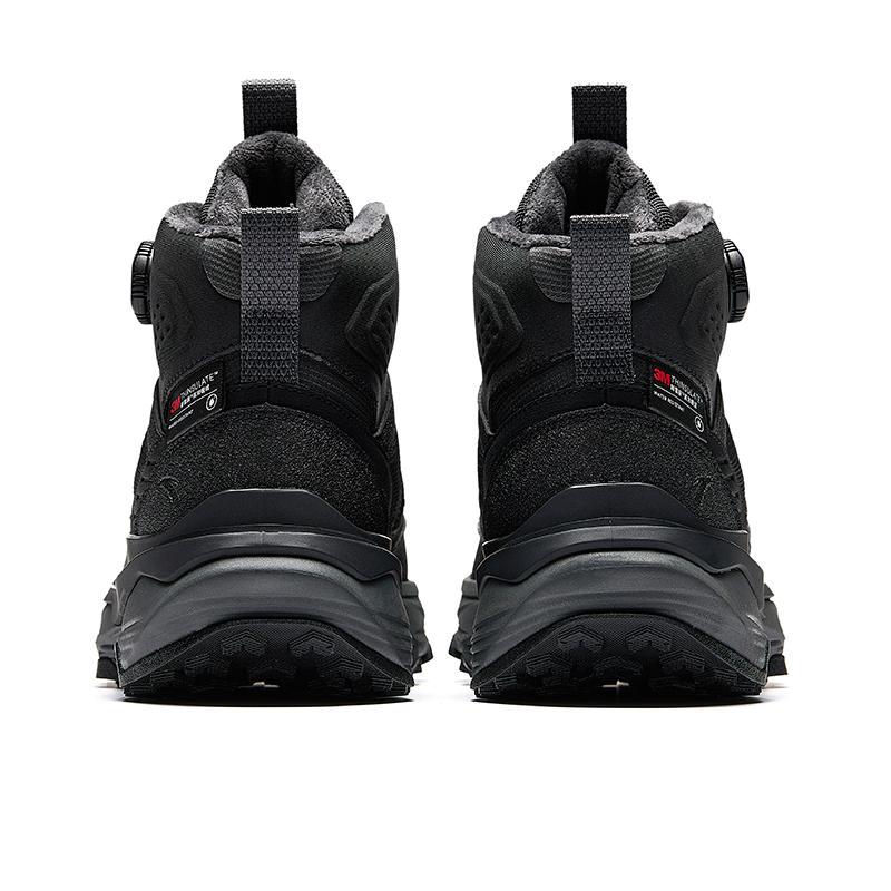 Anta Yueling 2nd Generation Fleece Thick Trendy Versatile Non-Slip Wear-Resistant Warm High-Top Casual Shoes Men Casual Shoes Basic-Black 112618932-1