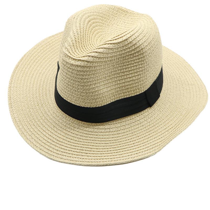 Big Eaves Travel Sun Protection Hat Top Hat Men's Sun Hat, Outdoor Straw Hat Jazz Hat Crimped British Top Hat