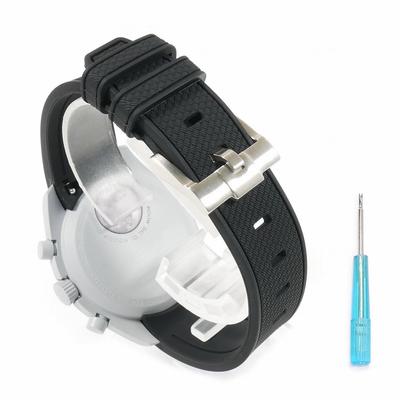 Swatch x OMEGA Exklusives Gummiarmband mit Klickverschluss (Schwarz/1965)