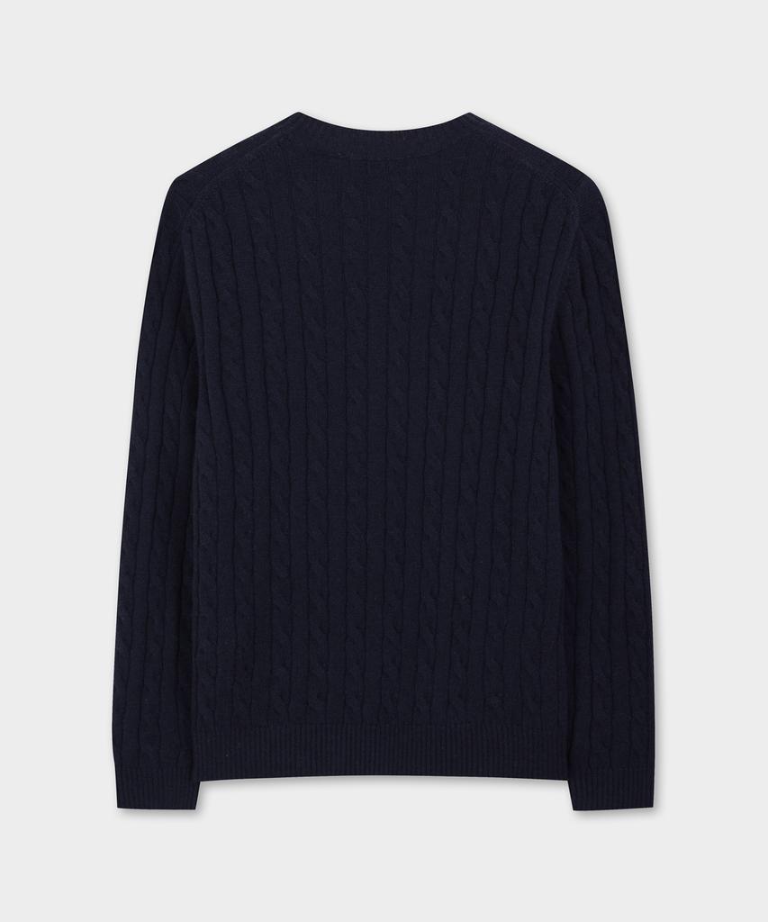 BROOKS BROTHERS [Heritage] Wool Cashmere Cable Sweater (Navy) (Bbwrmhg411)