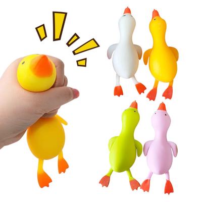 1/4 Stück Mini-Enten-Quetschspielzeug Liegende Ente Angstlinderung Sensorisches Spielzeug Langsam aufsteigendes Tier-Stressball Schule Büro Schreibtisch Fidget-Spielzeug
