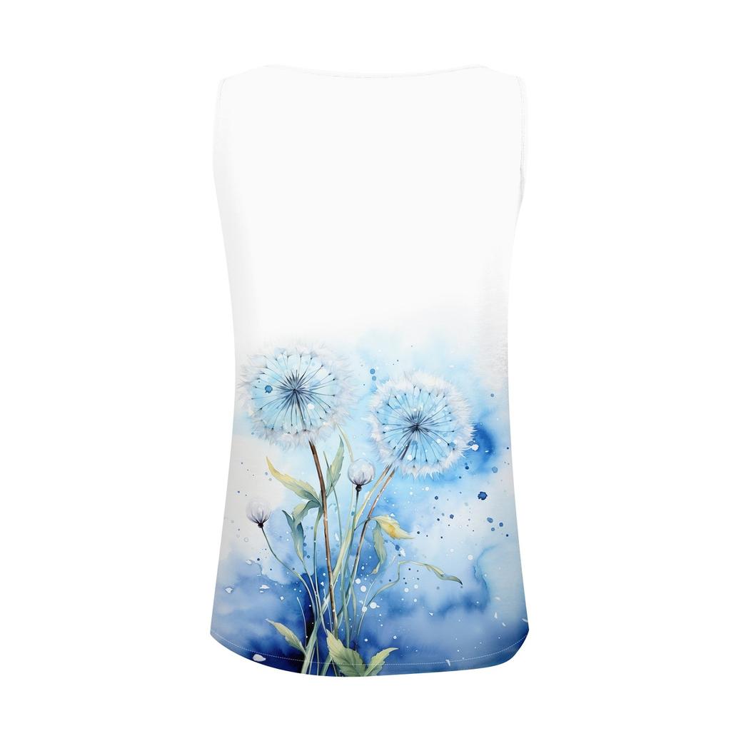 Womens Tank Top V Neck Basic  Casual Print Flowy Summer Sleeveless Deep Side Cut Tops For Women
