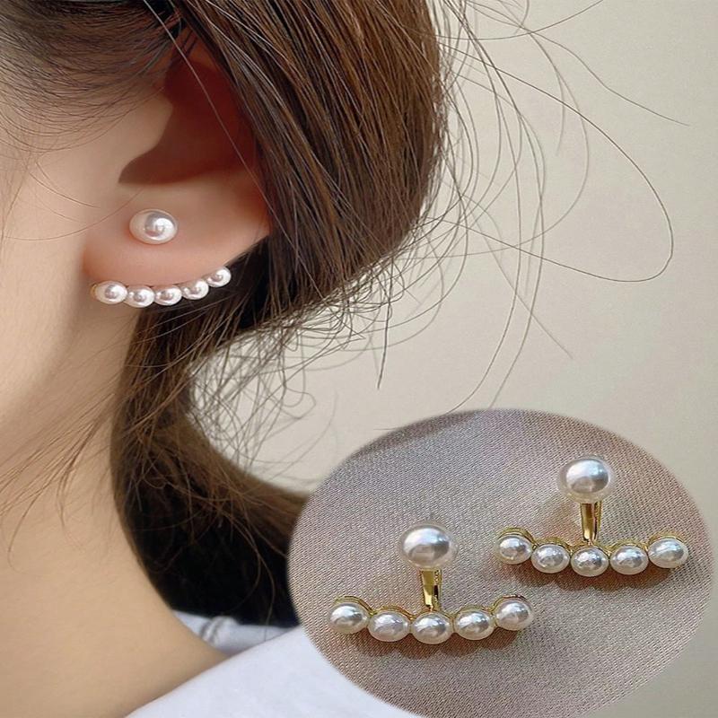 

1 пара Минималистичные серьги-гвоздики в виде сердца и жемчуга, Корейские серьги-подвески в стиле моды Ист Гейт, Женские украшения one-size