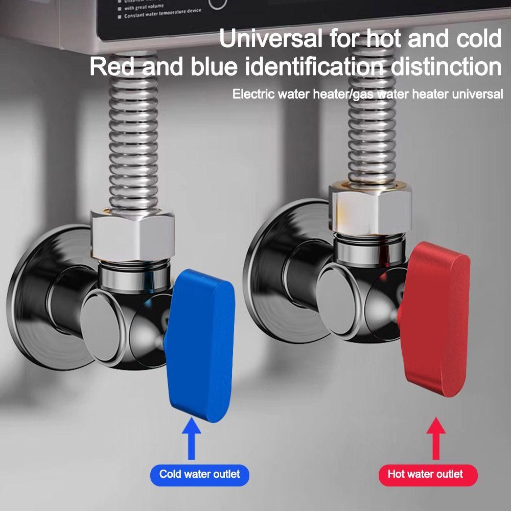 High Quality Red Blue Water Control Valve Brass Cold and Hot Distinction Corner Valve Water Stop Valve Bathroom