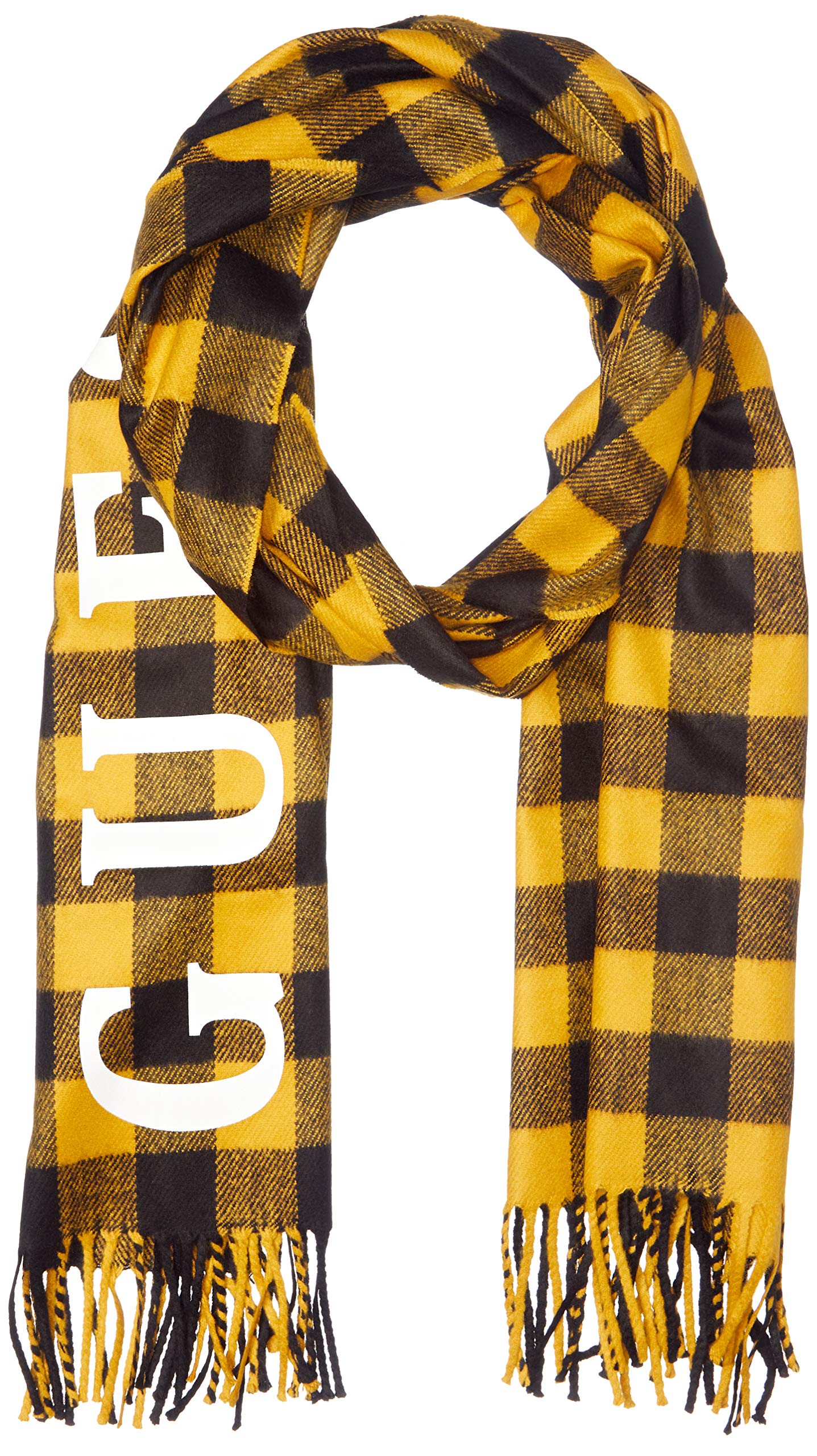 

Guess Neck Warmer Knit Scarf Check YEL ONE Men s