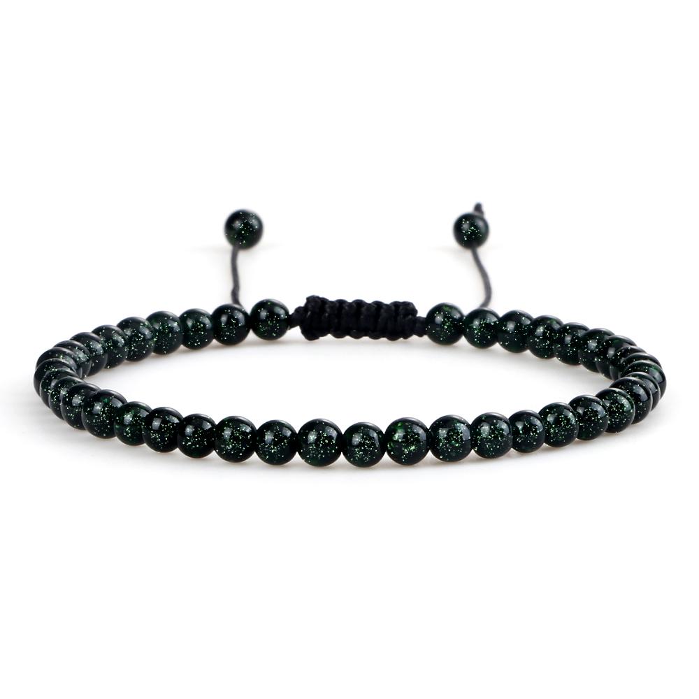 Adjustable Mini Natural Stone Lava Tiger Eye Beaded Bracelets & Bangle for Women Men Chakra Beads Braided Bracelet Charm Jewelry