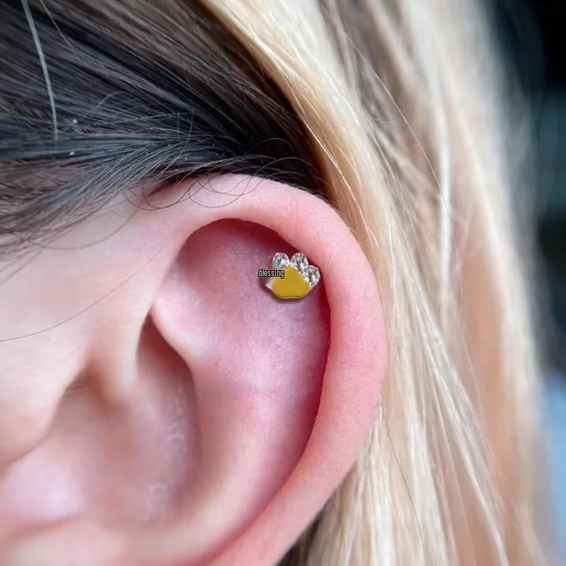 Elegant G23 Titanium Zircon Cartilage & Lip Piercing Stud
