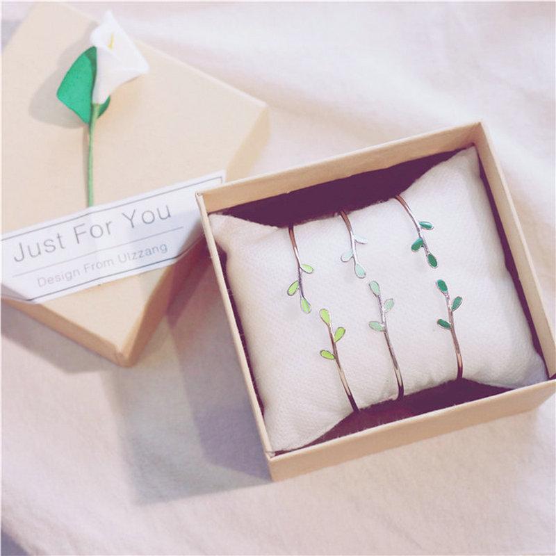 Wind Bracelet Women'S Fashion Temperament Leaf Opening Simple Literary Fresh Leaf Bracelet Direct Sales