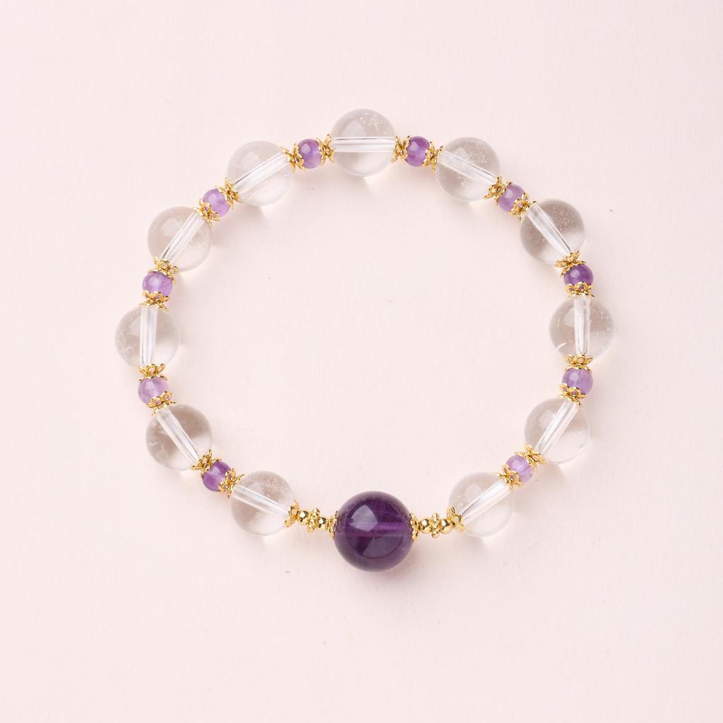 Xiaohongshu Natural 8MM Amethyst Bracelet - Elegant Purple Lavender Beaded Design for Women