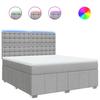 Vidaxl Letto Continentale Con Materasso, Grigio Chiaro, Tessuto, 180X200Cm