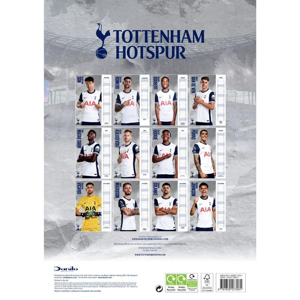 Tottenham Hotspur FC 2025 A3 Wall Calendar