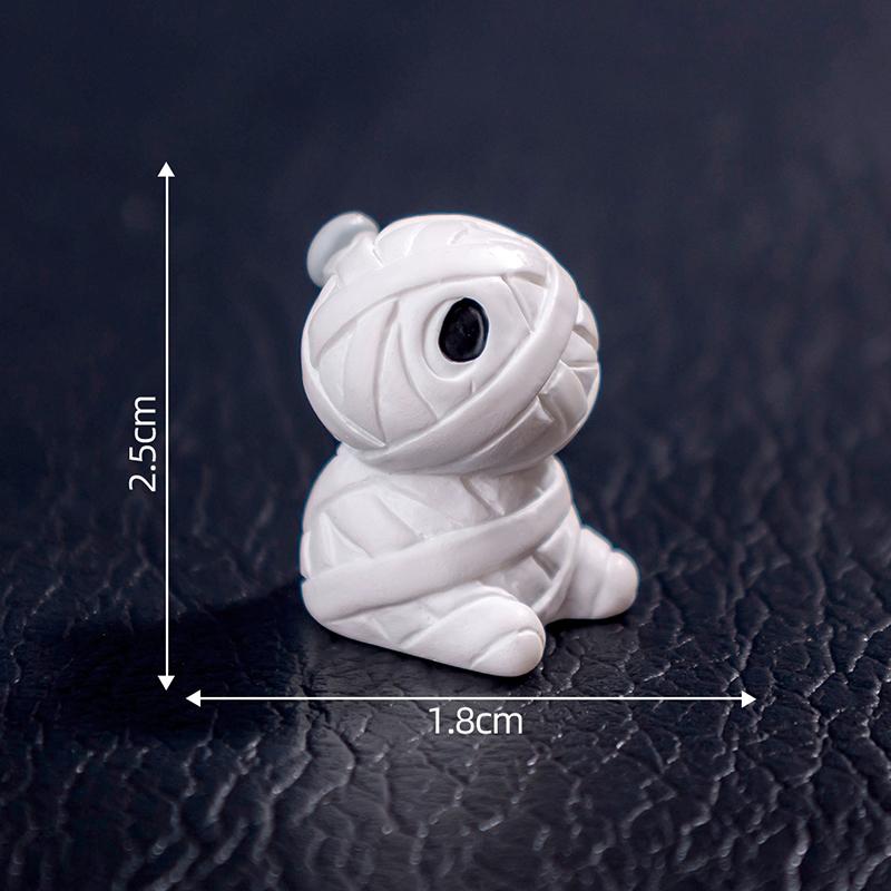 Mini Halloween Ornament Cartoon Spider Bats Skeleton Ghosts Micro Landscape Dollhouse Model Car Interior Home Desktop Decor