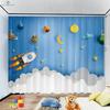 Cortinas isolantes de calor à prova de luz, universo de desenhos animados, quarto infantil, quarto, sala de estar, janela de varanda 2PCS