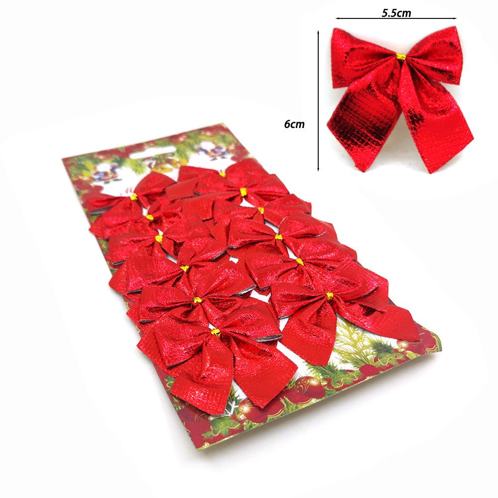 Christmas Bows Ornaments - Pack of 12 Holiday Decorations & Gifts