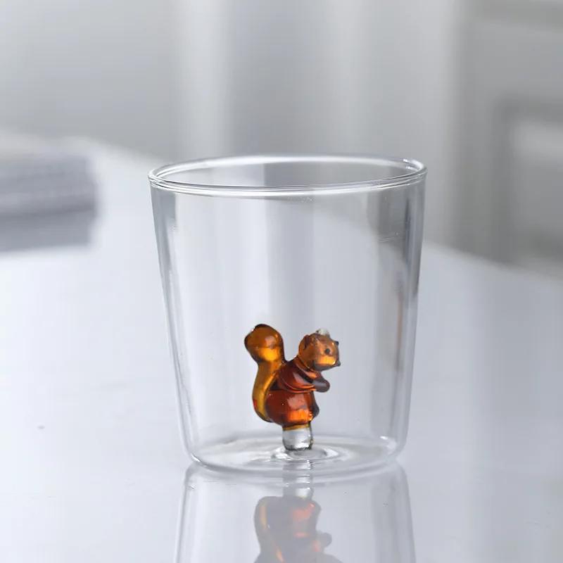 Cute 3D Animal Farm Glass Cups Italy Design Glassware Drink Whiskey Glasses Coffee Mug Kids Borosilicate Milk Water Teacup