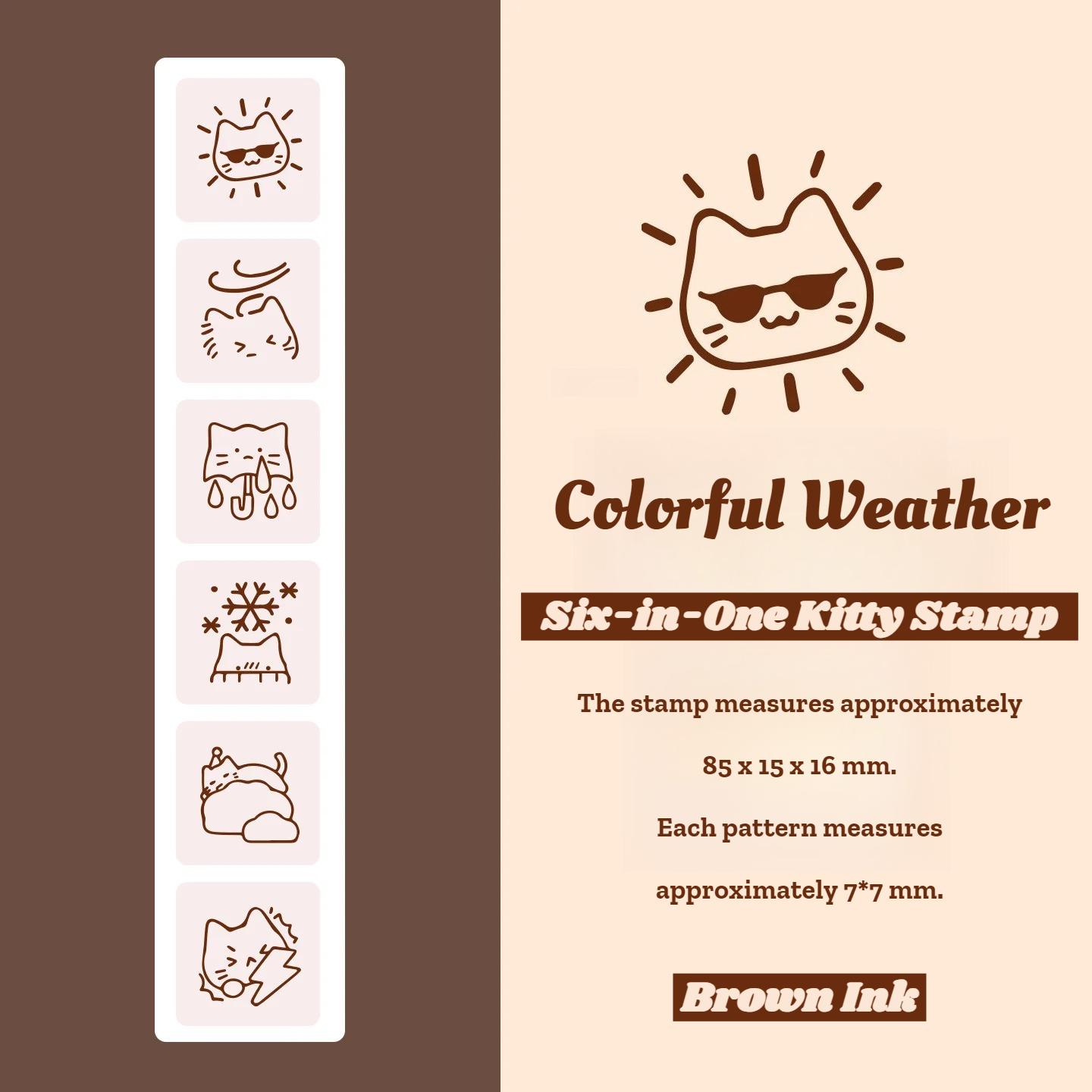 

Cute Cat Emoji Stamp Daily Life Work Good Mood Series Cartoon Mini Pattern Stamps for Journaling Planner Diy Scrapbooking Decor