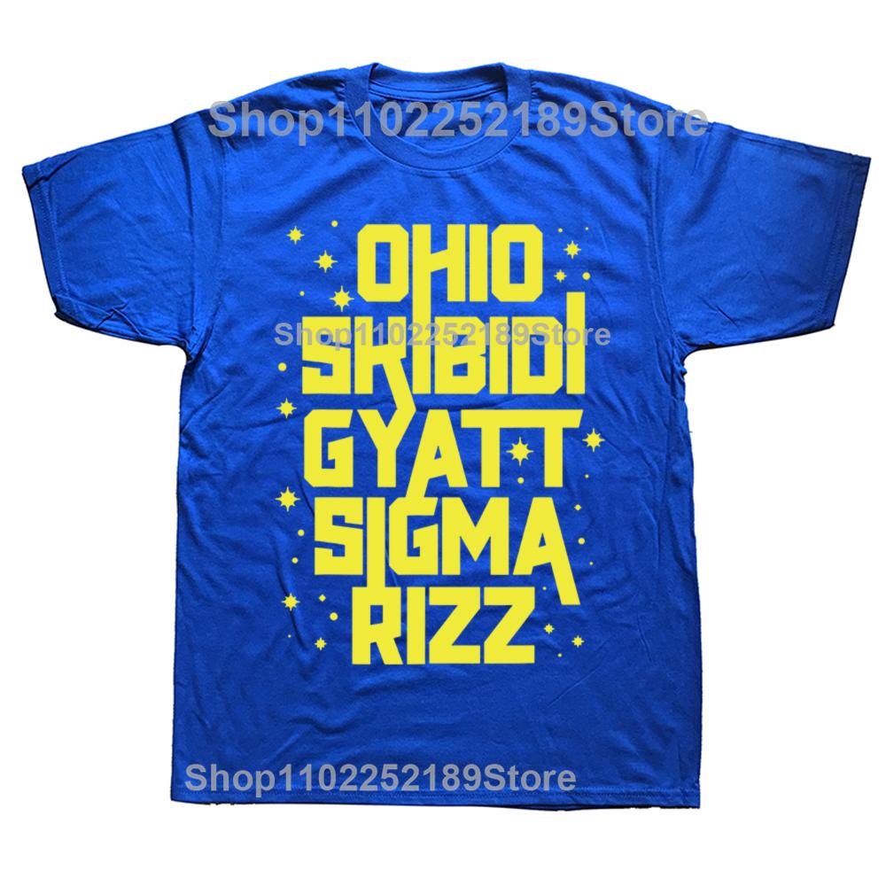 Skibidi Rizz Gyatt Ohio Funny Rizzler Gift Toilet Meme T-shirts Men Fashion Casual Tshirt 100% Cotton Loose Oversized T Shirt