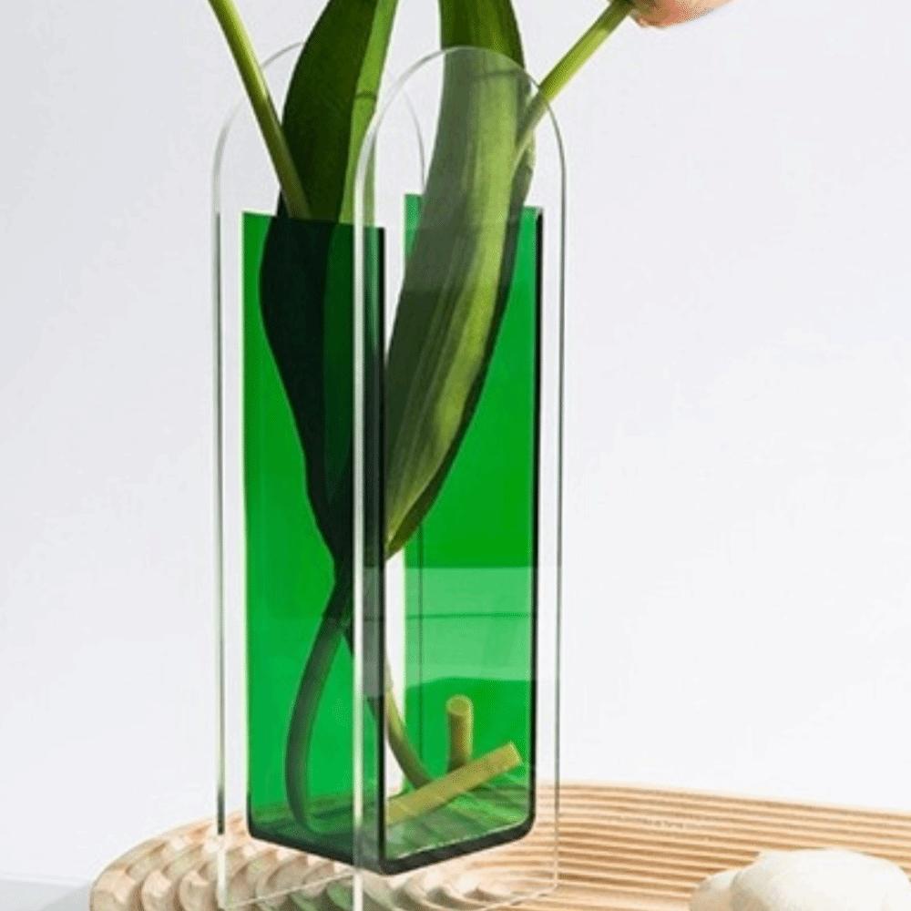 Transparent Acrylic Vase Geometric Flower Container Minimalist Flower Vase  Tabletop Decoration