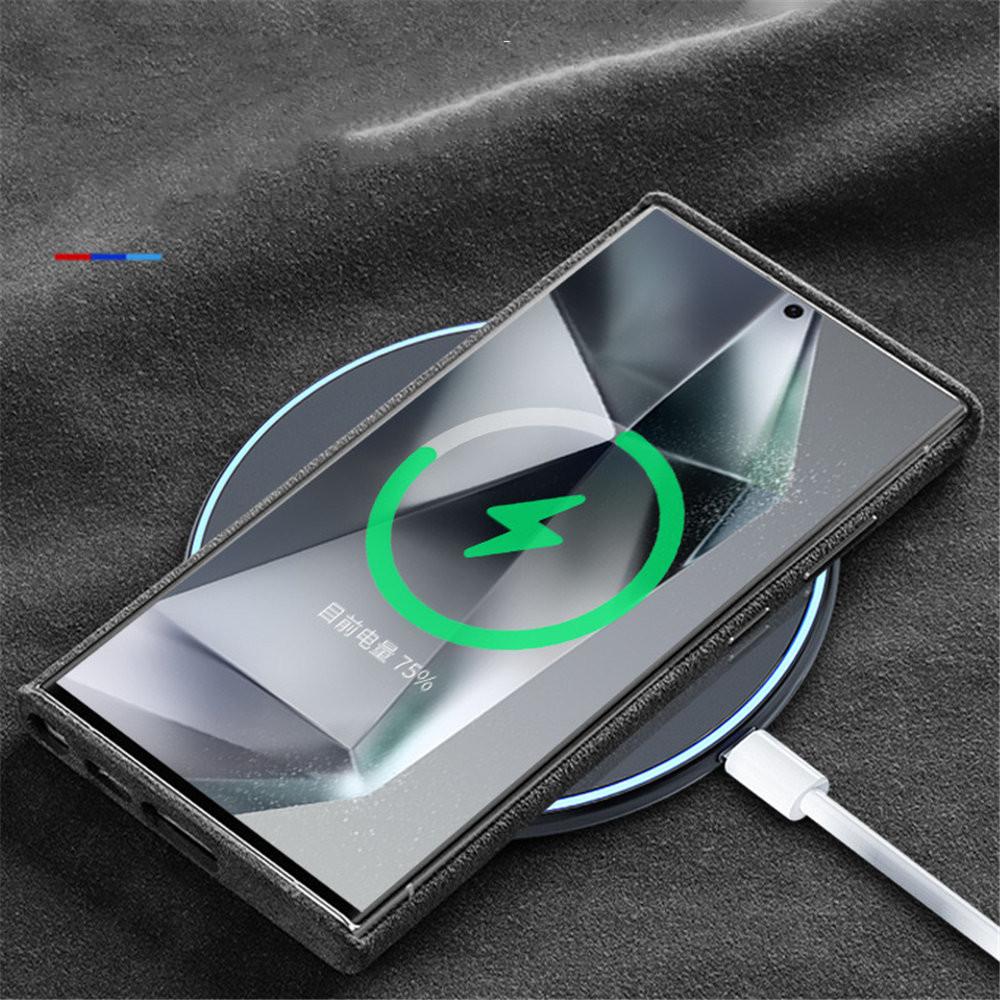 Echtes Alcantara Leder Magsafe Hülle für Samsung Galaxy S24 S25 S25 Ultra Magnetische Hülle
