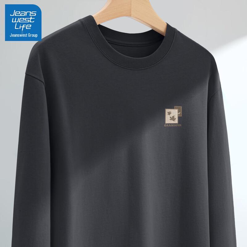 JEANSWEST LIFE Men's Letter Print Long Sleeve T-Shirt