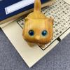 Creative Miniature Wood Cat Statue Handmade Carving Cartoon Animal Statue Cute Natural Lucky Cat Ornaments Desktop