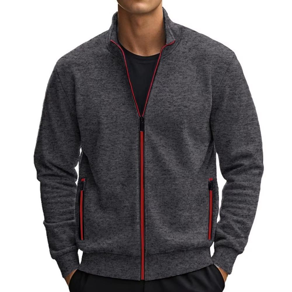 Spring  Men's Stand Collar Jacket, Simple and Fashionable Casual Outerwear, Versatile Trendy Design
