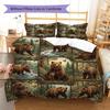 Retro Oil Painting Animals Pattern Bedding,Quilt Set Quilt Cover Pillowcase Home Birthday Gift (1 * duvet cover + 2 * pillowcase, without core)