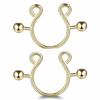 2 stuks/set Stalen Nep Tepel Niet-doorborende Ringen Niet-doorborende Lichaamssieraden Lingerie Matching