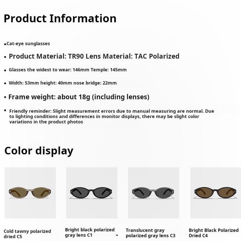 XBORA Women's Cat Eye Sunglasses UV Protection Polarized Driving Sunshade High-End Sense Outdoor Sun Protection 20386