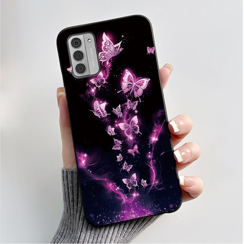Custodia per Telefono Stampata Per Nokia G42/Nokia G310 5G/Nokia G60 5G/Nokia G100 Cover Guscio Morbido in Silicone Nero Custodie Carine con Fiori e Cartoni Animati