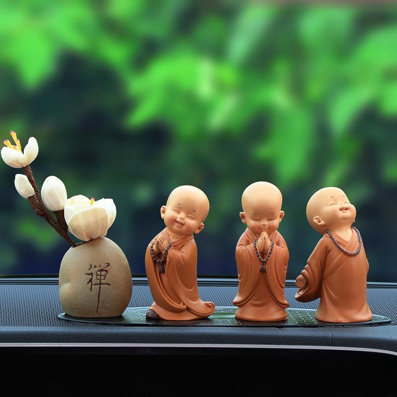 The  Ping An Little Monk Peaceful Little Monk Car Interior Decoration Buddha Zen Monastery Car Accories Str Relief M Driver S