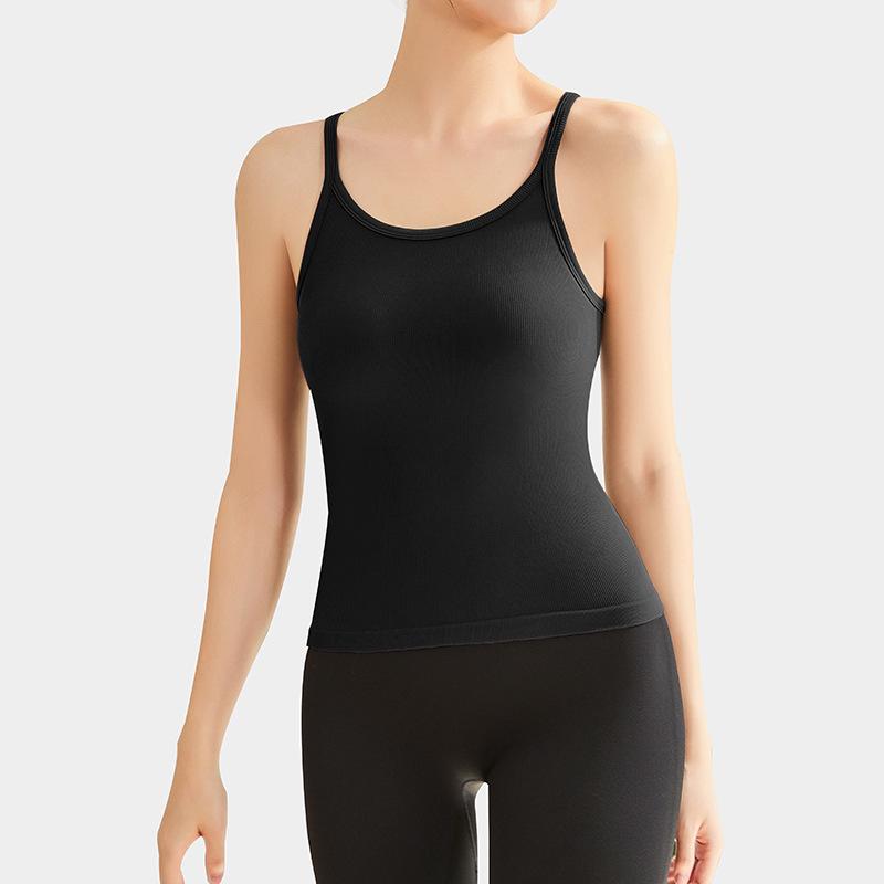 Women's Summer Sleeveless Yoga Top with Chest Pads - Versatile Camisole for Outdoor Wear
