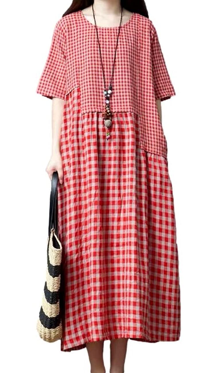 

Sleeveless Cotton Loose Short Check Summer [1/2style (Nibunnoichi Style)] Men s Dress, Women s, Adult, Beautiful, Elegant, Cute, Large, Fit, Women s,