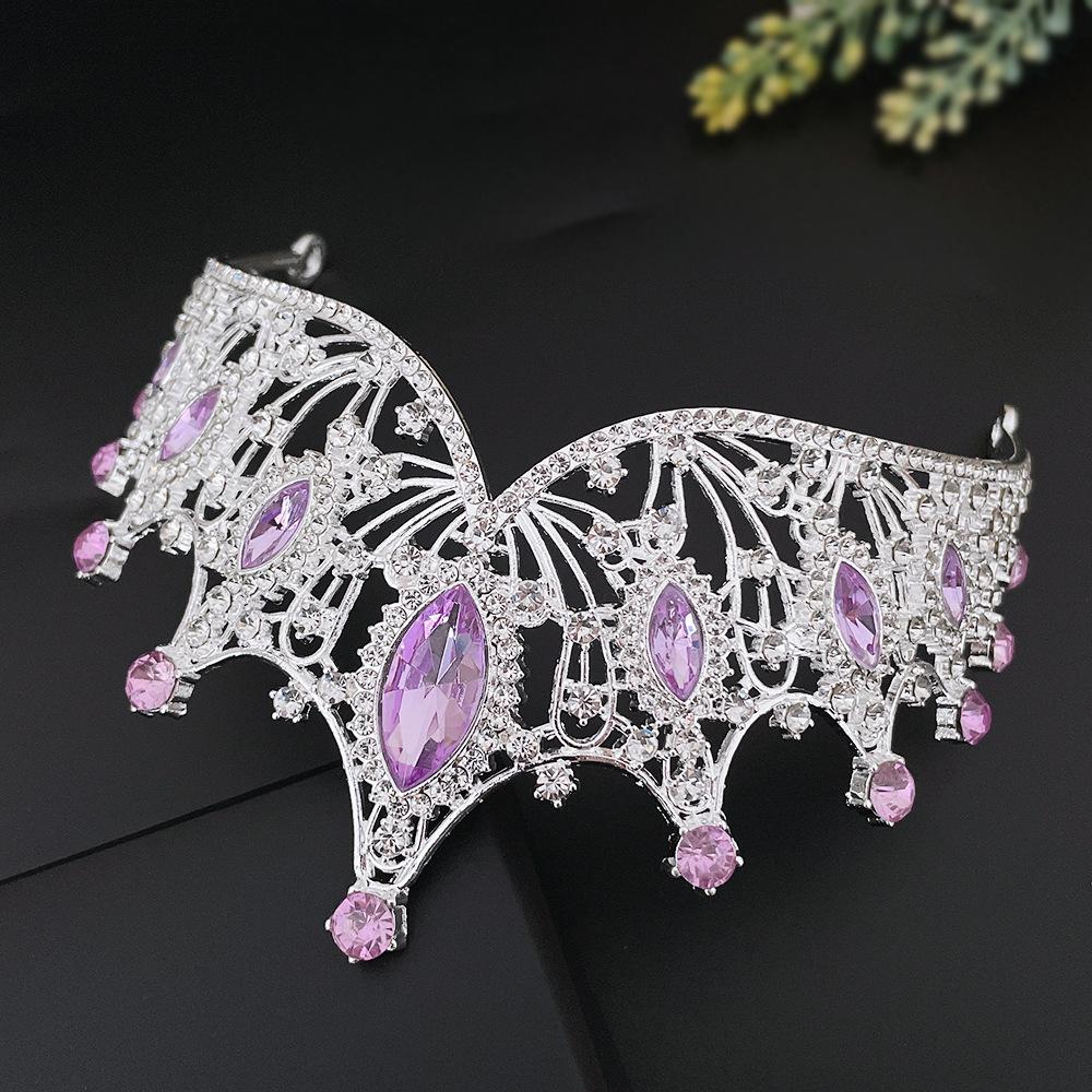 New Violet Rhinestone Bridal Crown Wedding Dress Accessories Bridal Tiara Hair Accessories