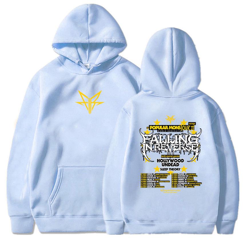 The Popular Mons Tour Clothing Falling In Reverse Band Graphic Hoodies Men/Women Hip Hop Winter Sudaderas Heavy Mental Pullovers