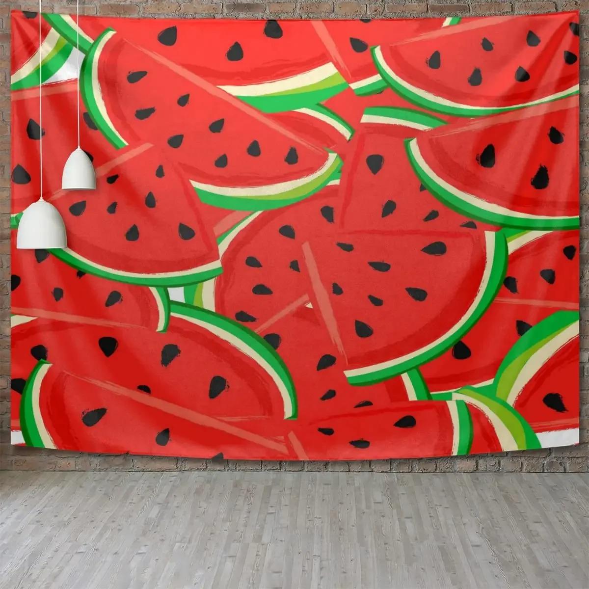 

Летний вкусный гобелен с фруктами и арбузом, украшение для офиса, гостиной, настенный гобелен для дома 100x75cm
