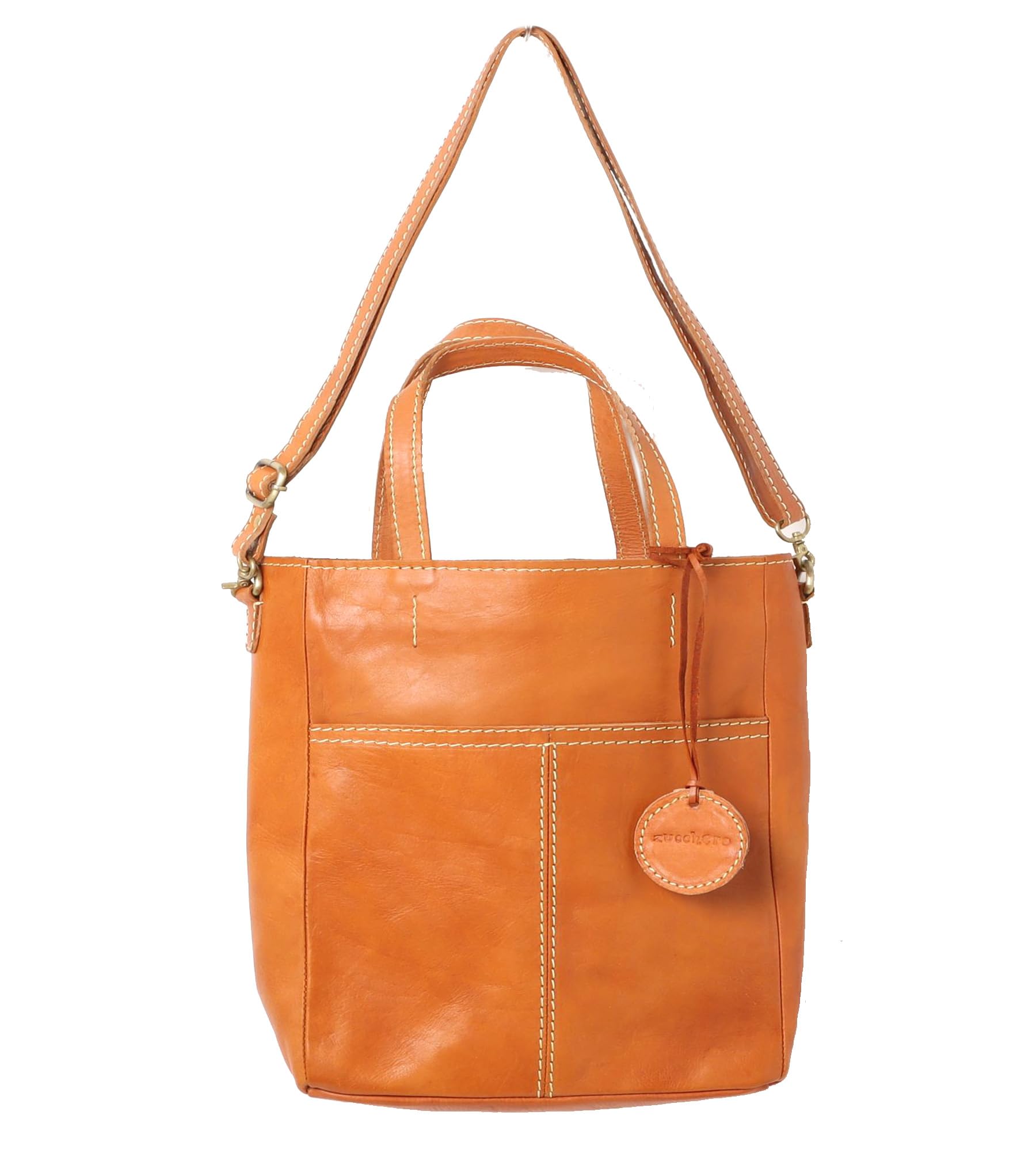 

ZUCCHERO Women s Large Capacity Genuine Leather 2-Way Handbag, A4 Size, Brown, 49987