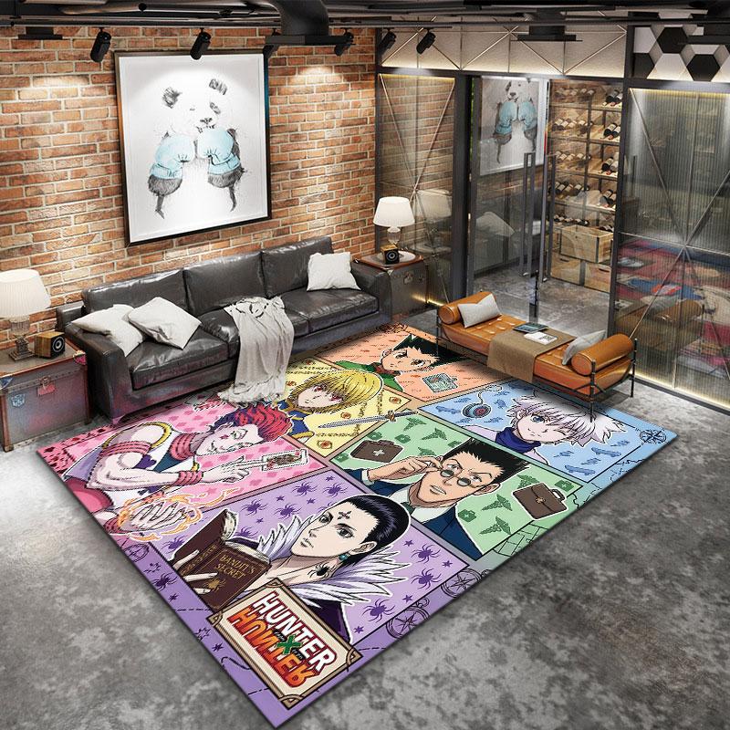 Tappeto Hunter X Hunter per Soggiorno Camera da Letto Casa Decorazione Divano Gioco Bambini Tappetino Antiscivolo per Pavimento