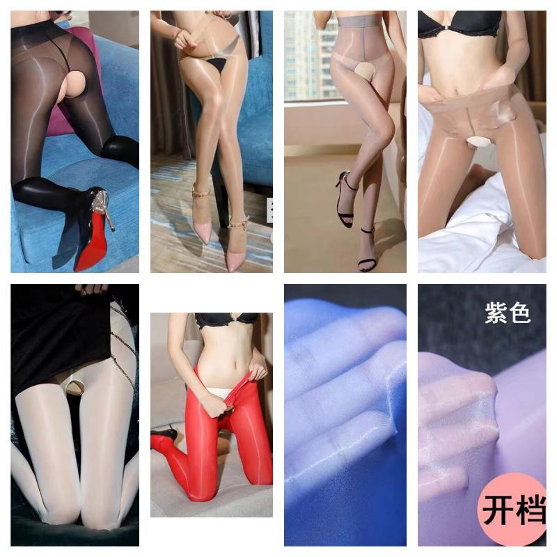 912 Needle Oil Glossy Pants Spring Horse Oil Stockings Sexy Crotchless Pantyhose Bare Leg Artifact Anti-Snag Pantyhose