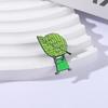 Frog Hiding from Rain Brooch - Leaf Shield Design Pin for Clothing and Bag Decoration