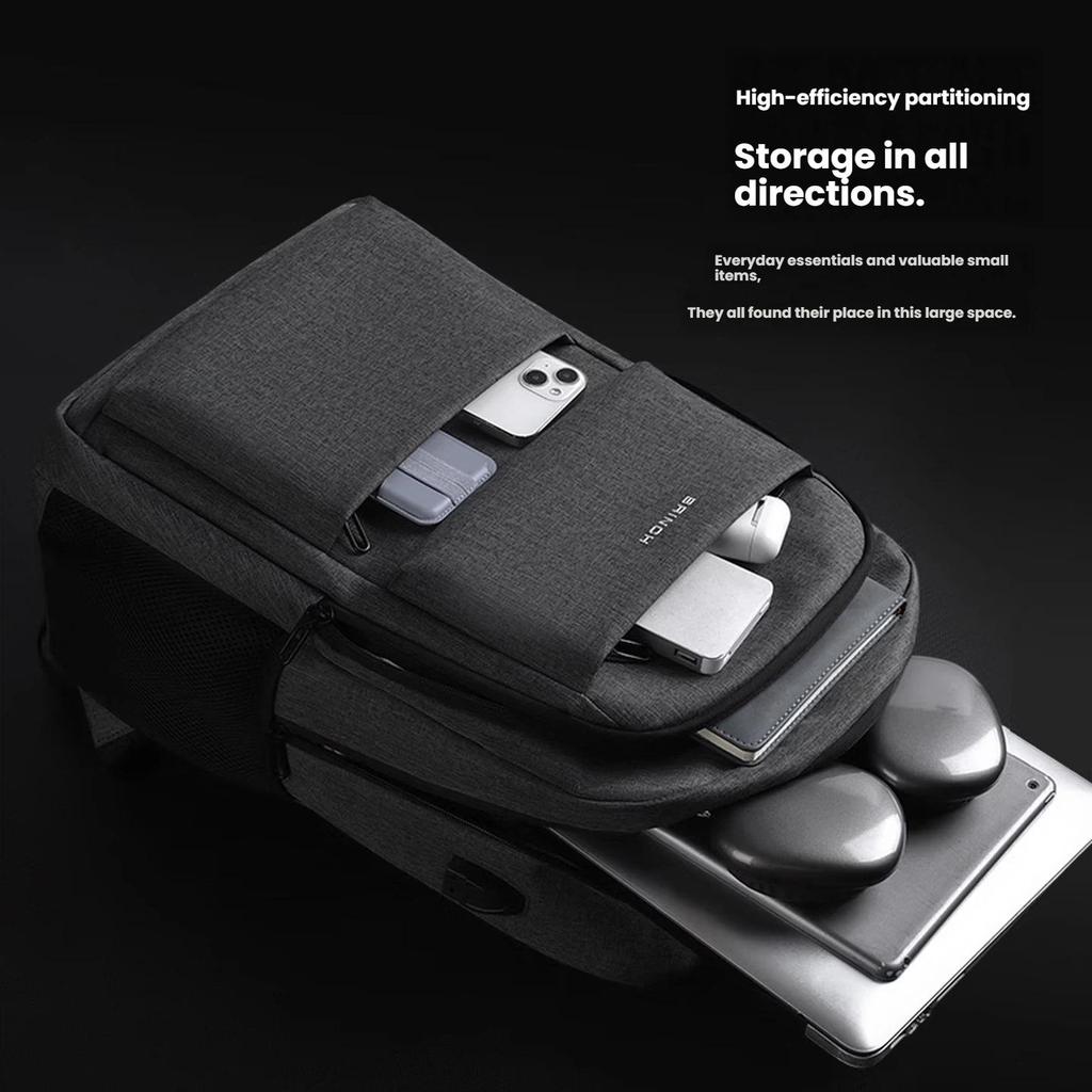 BRINCH Laptop Backpack 14-16 Inch Business Travel Commuter Compatible with Apple Huawei Dark Gray