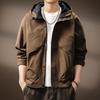 Premium Men's Outdoor Hooded Windbreaker - Functional, Durable, Autumn/Winter Jacket with Loose Fit and Three-Proof Technology