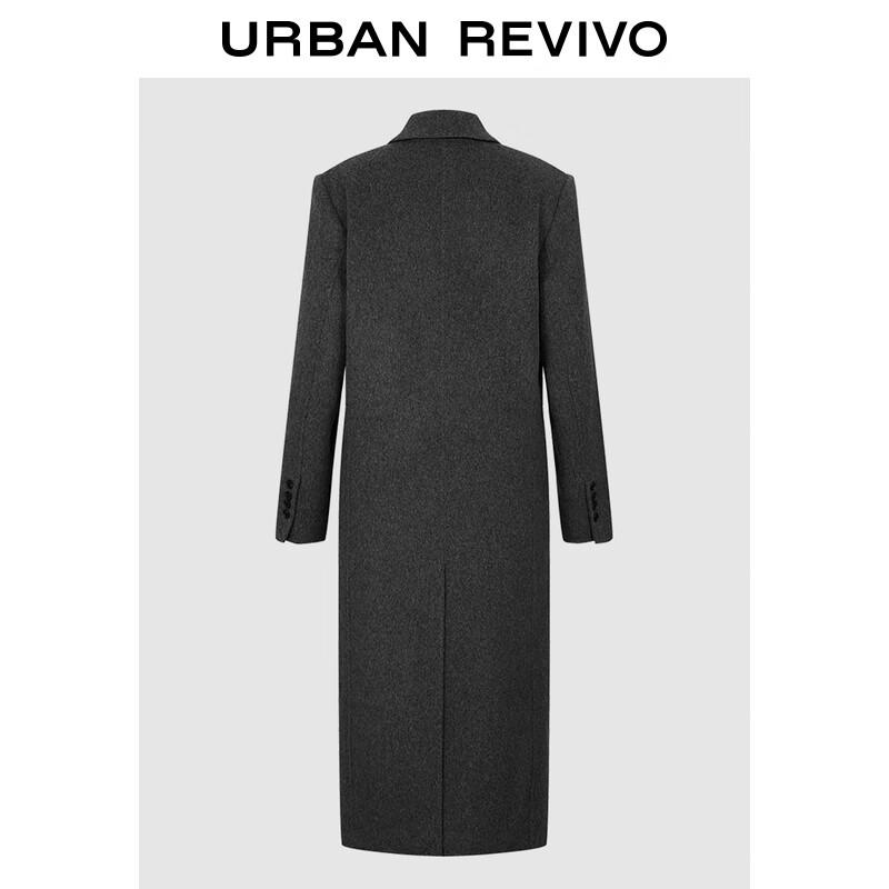 UR2025 Women's Double-Breasted Wool Blend Long Coat